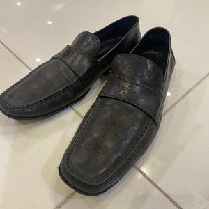 LOUIS VUITTON Summerland Boat Shoes Men Suede Navy Blue Loafers Size 42